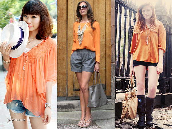 blusa laranja combina com que cor de saia