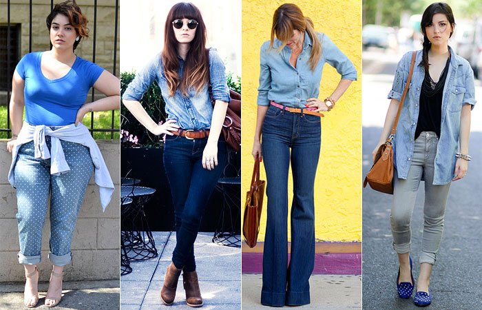 camisa jeans com calça jeans