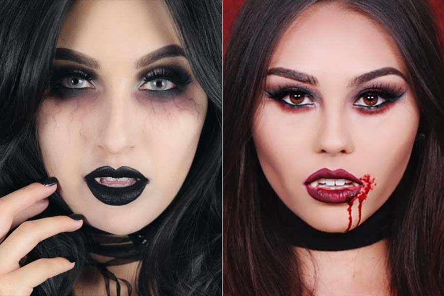 Maquilhagem de vampiro Halloween 